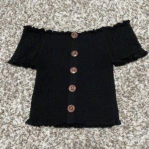 Black off the shoulder top